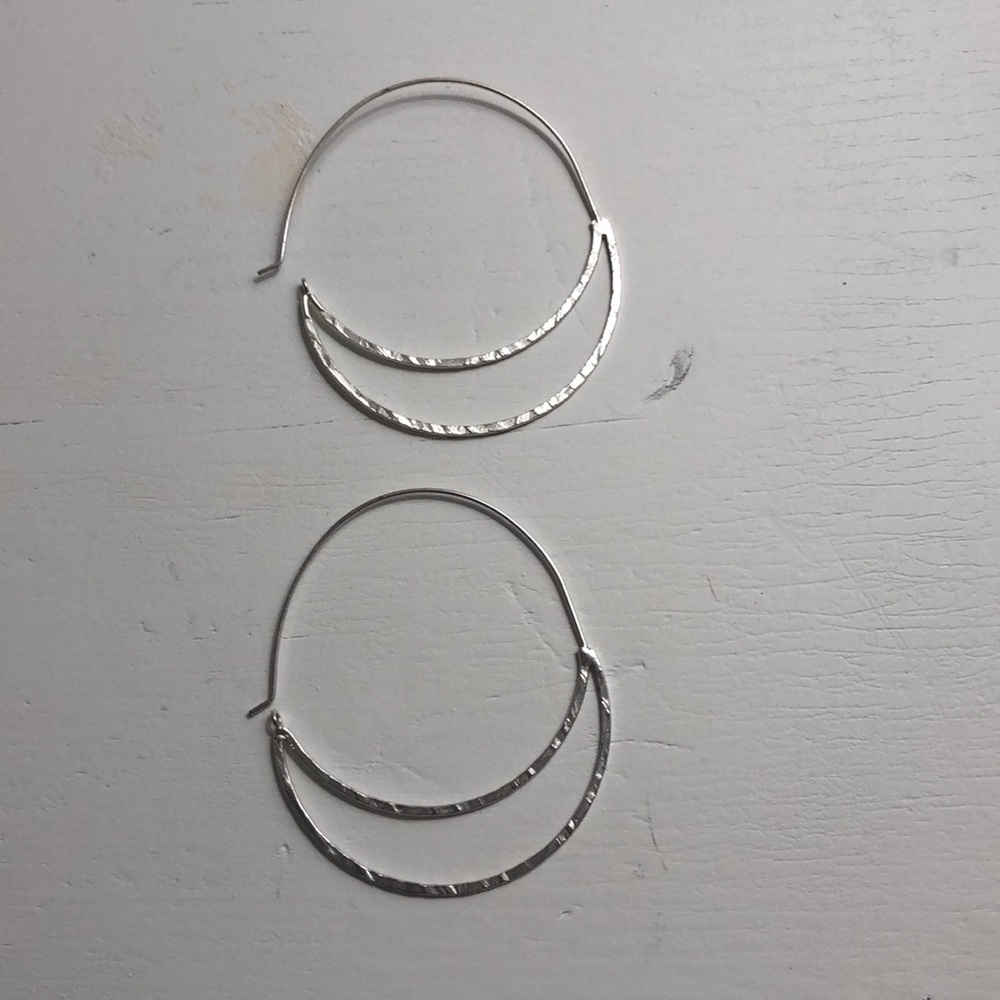 Anthropologie silver hoop earrings